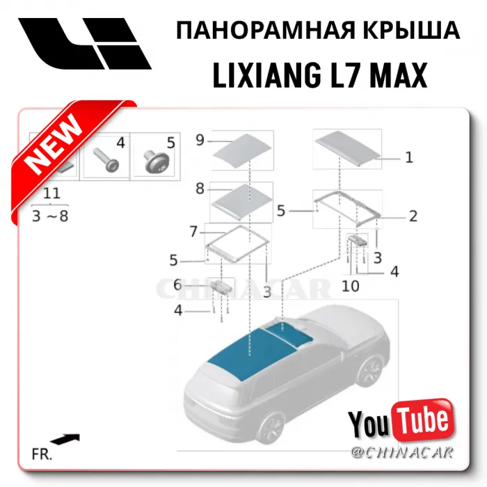 Задняя панорамная крыша для Lixiang L7 Max